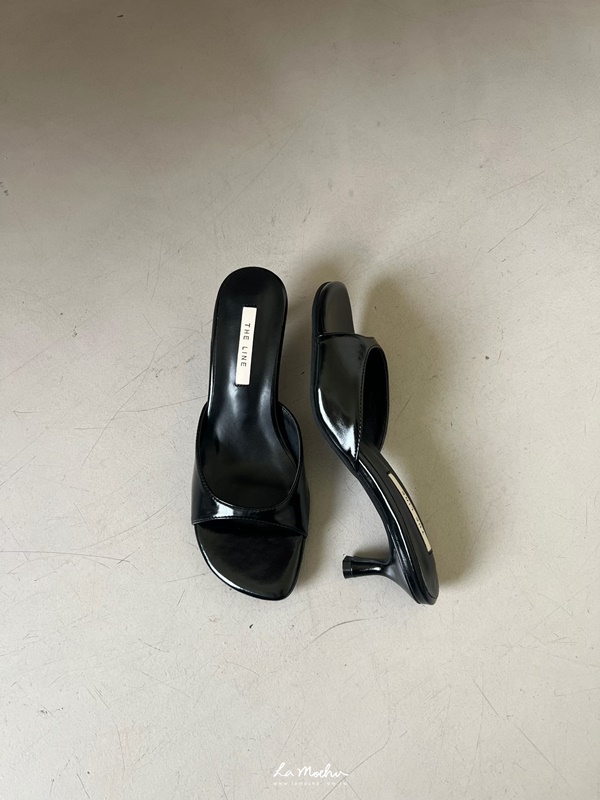 亮面皮革細跟拖鞋(正常版/5CM)